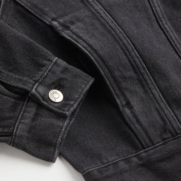 H&M Black Denim Jean Jacket Button Front in XS - Picture 2 of 11